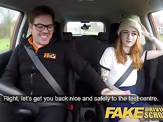 Fake Driving School Slender torrid redhead minx fucks better then she drives
